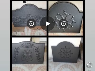 Plaque fonte cheminée barbecue