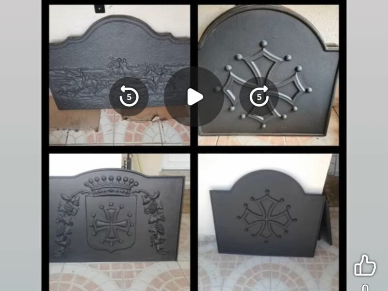 Plaque fonte cheminée barbecue