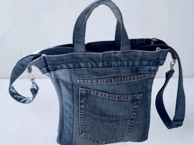 Sac Bandoulière Jean urbain - Création unique fait main