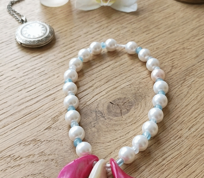 Bracelet de cheville estival perles et nacres - Les Créa'zaléa -