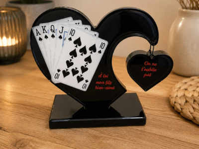 🖤♠️ Cœur Éternel – Hommage Personnalisé ♠️🖤