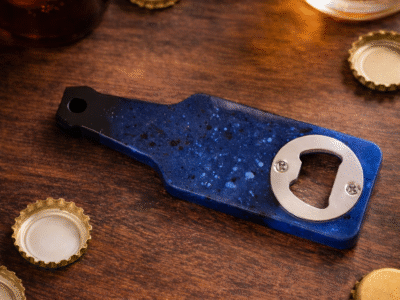 🍺 Décapsuleur en résine – Bleu & noir 🍺