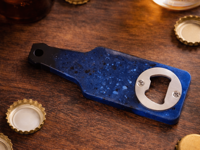 🍺 Décapsuleur en résine – Bleu & noir 🍺