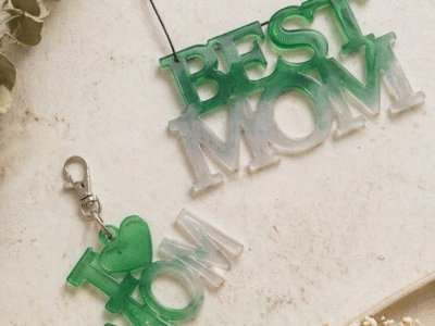 Ensemble fête des mère Porte-clé + Plaque à suspendre