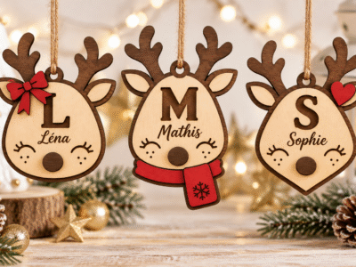 Suspensions de Noël "Petit Renne" personnalisables
