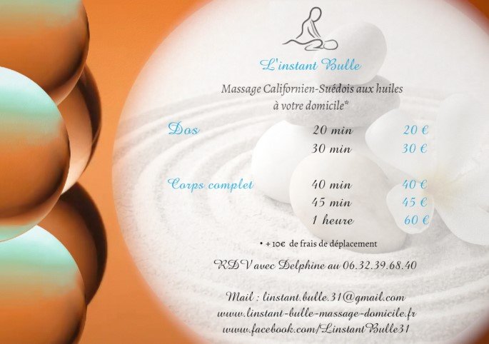 Massage Californien-Suédois à domicile