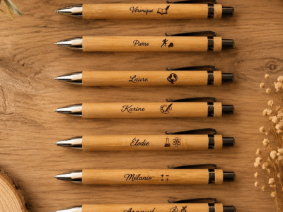 Stylo bambou personnalisé