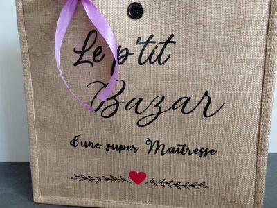 Personnalisation sac imitation jute
