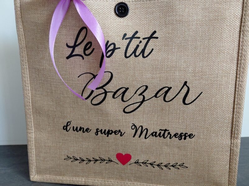 Personnalisation sac imitation jute