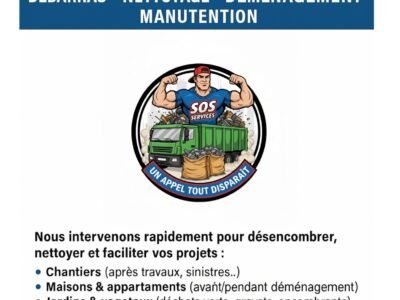 SOS Services – Votre solution rapide pour débarras, nettoyage et manutention
