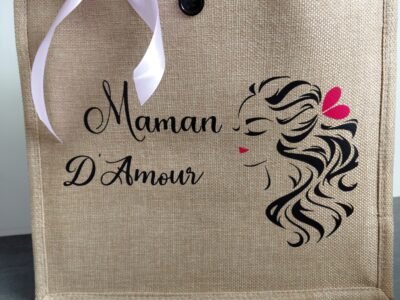 Personnalisation sac imitation jute