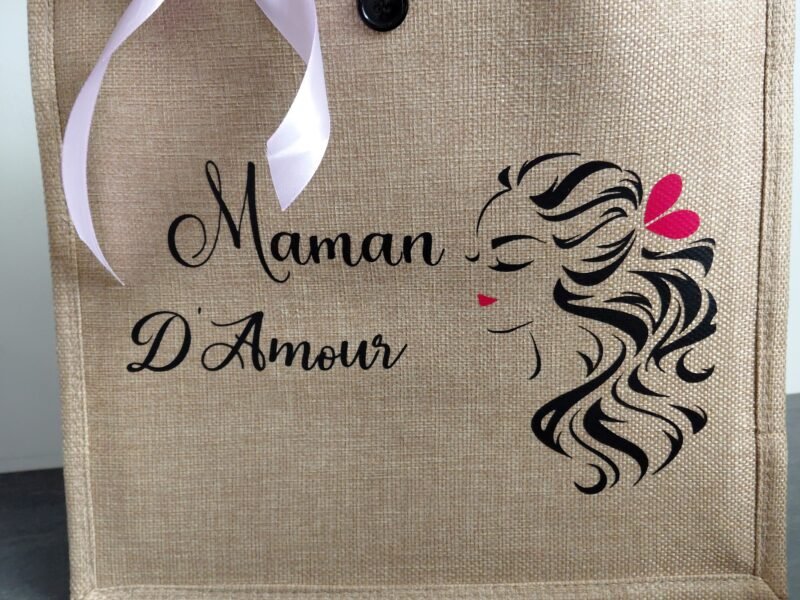 Personnalisation sac imitation jute