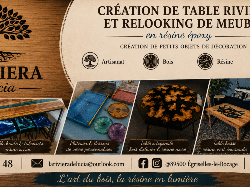 Table en résine éponge et objet de décoration
