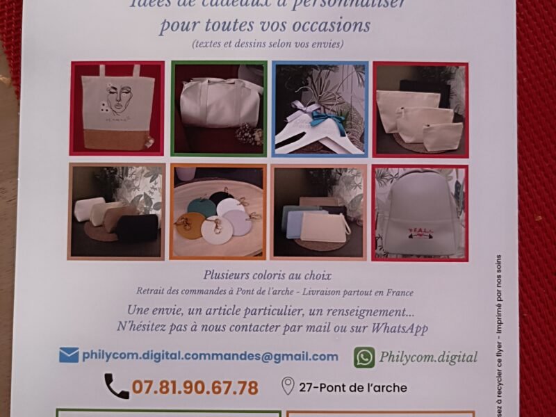 Personnalisation tee shirt, sacs, .....