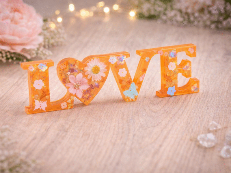 Décoration “LOVE” en résine – Élégance & douceur 12euros (Hors frais d'envoie)