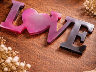 DÉCO LOVE EN RÉSINE – FAIT MAIN