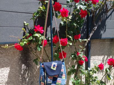 Sac bandoulière patchwork jean et tissu coloré