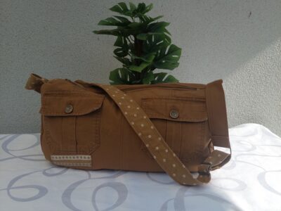 Sac bandoulière Toile Marron & Poches récupérées