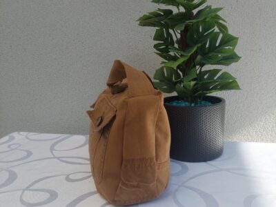 Sac bandoulière Toile Marron & Poches récupérées