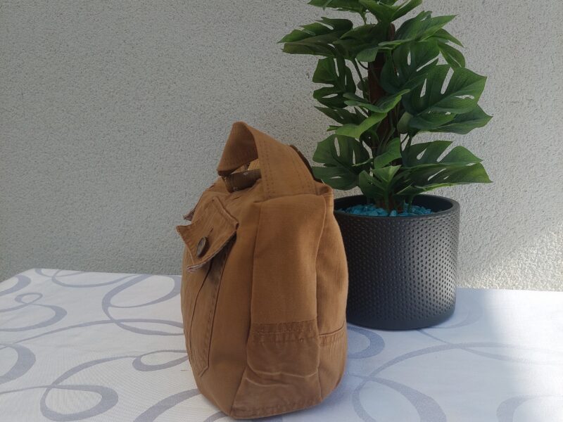 Sac bandoulière Toile Marron & Poches récupérées