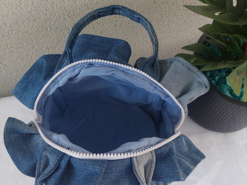 Petit sac porté main jean volant