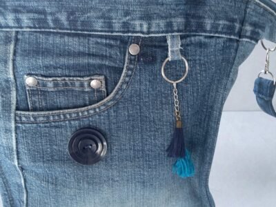 Sac Bandoulière Jean urbain - Création unique fait main