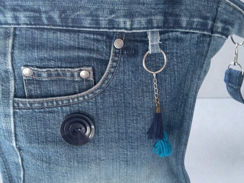 Sac Bandoulière Jean urbain - Création unique fait main