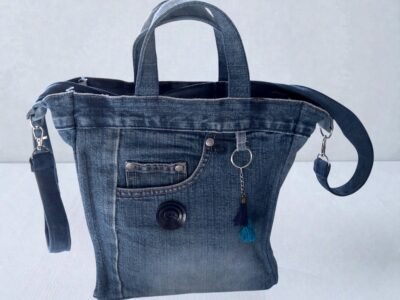 Sac Bandoulière Jean urbain - Création unique fait main